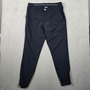 Primo Golf Pants Mens 35R Navy Blue Ankle Zip Stretch Performance Joggers
